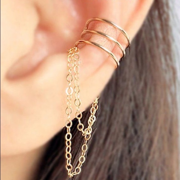 LAST ONE SALE Triple Bar Ear Jewelry Cuff - Picture 4 of 4